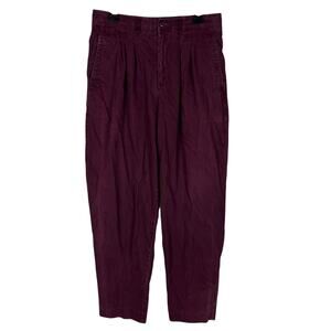 Generra Collection‎ Chino Pants Women 33 Purple Pleated High-Rise Flat Front VTG